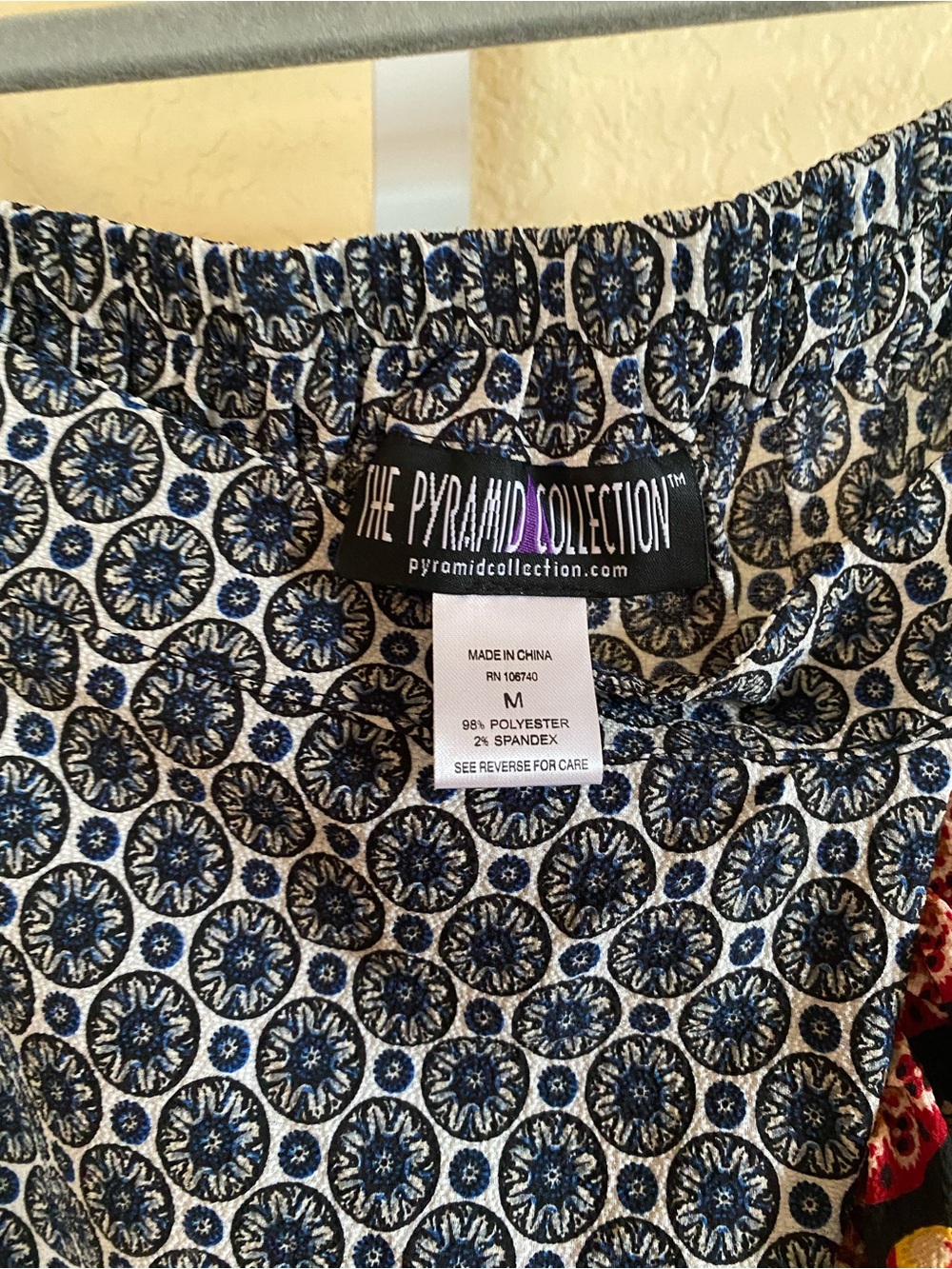 The Pyramid Collection Navy and Red High-Low Boho Maxi Skirt size Medium - Picture 3 of 3